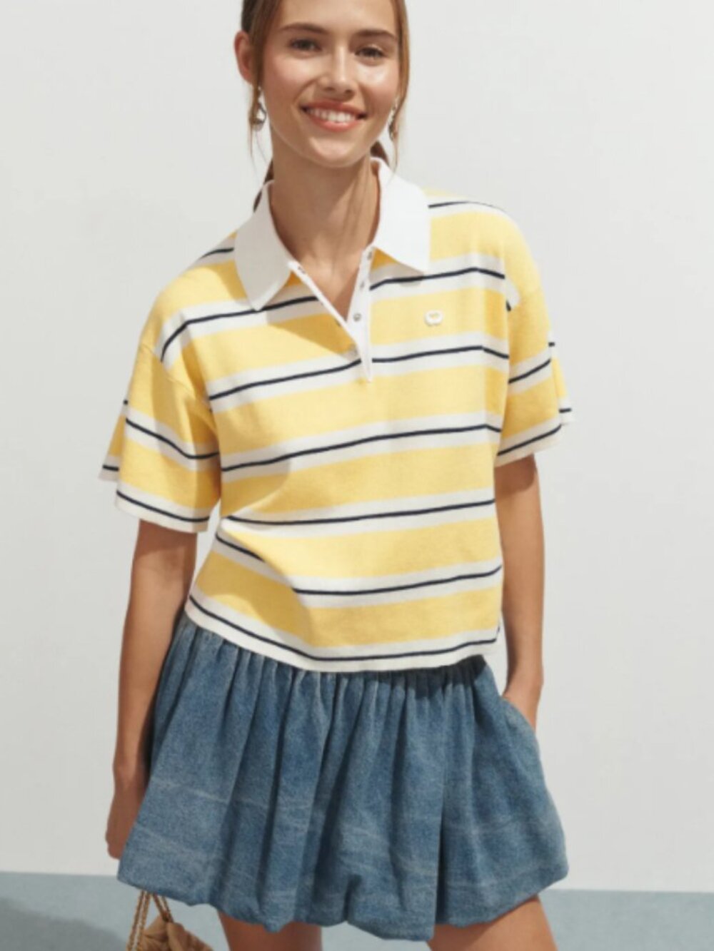 RTR-258 Maje Striped Short Sleeve Polo Shirt